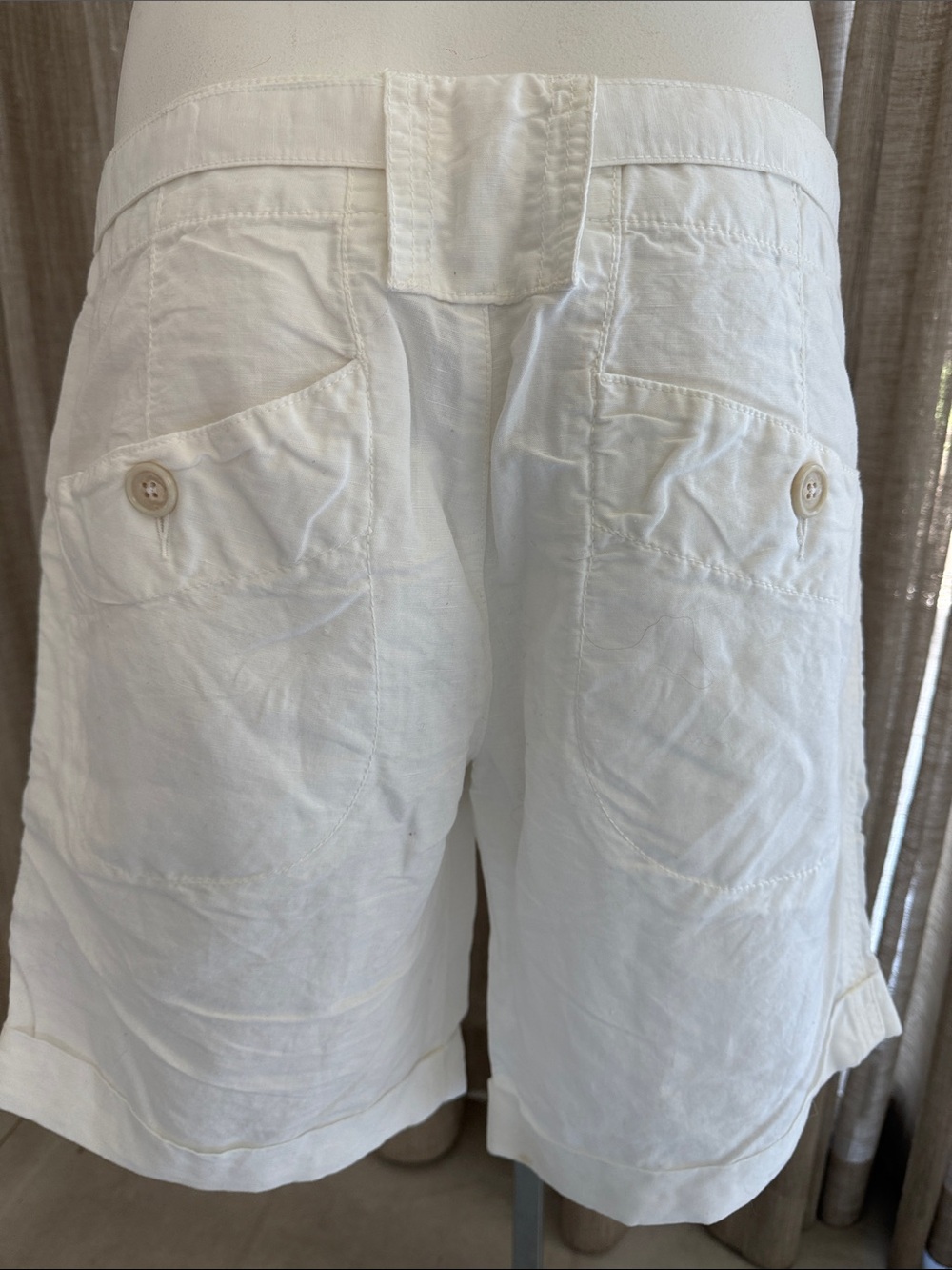 NWT James Perse Women's White Tie-Waist Bermuda Shorts Sz 27 - Picture 2 of 8